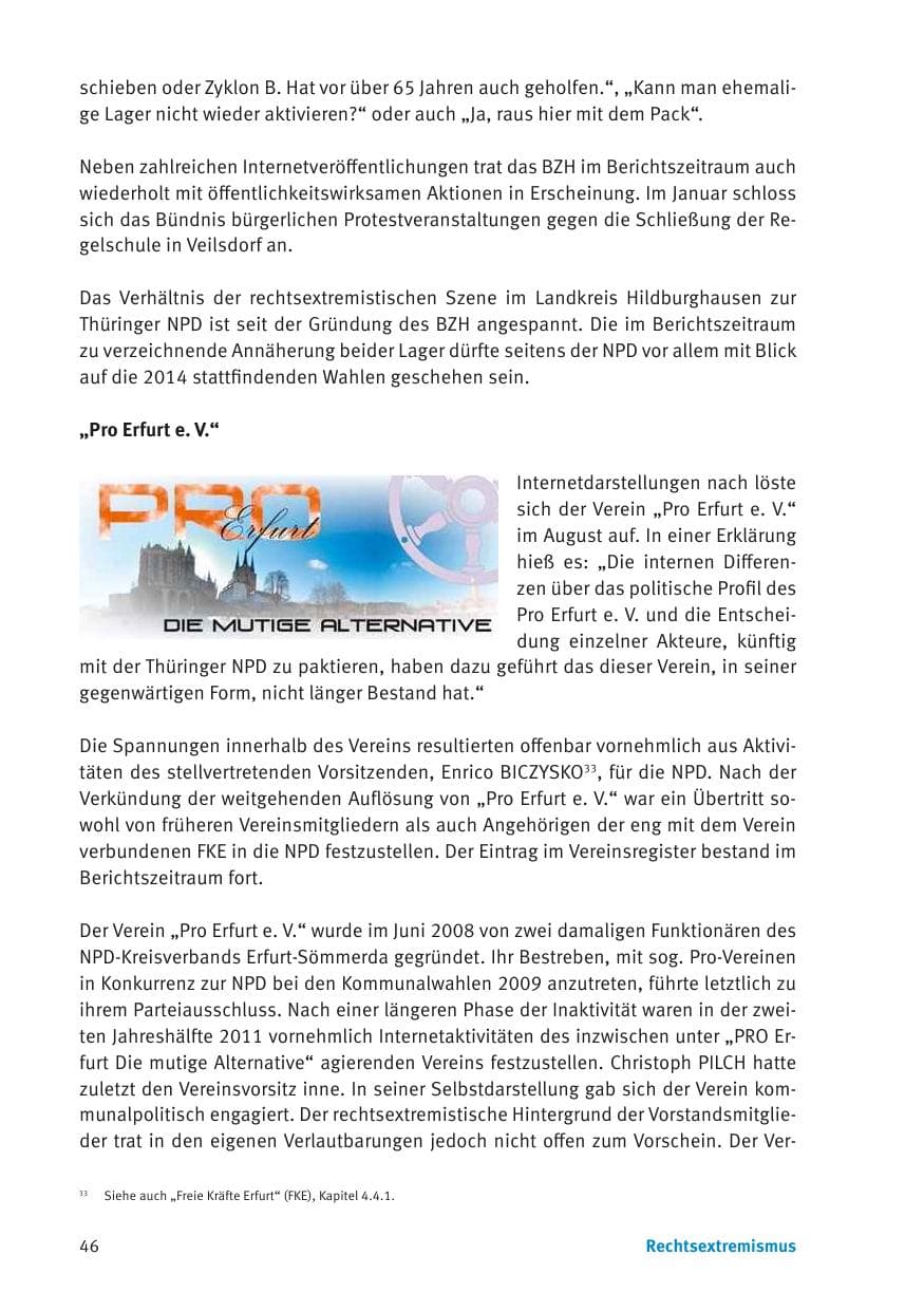 Seite 48 des Verfassungsschutzbericht 2013 Thüringen