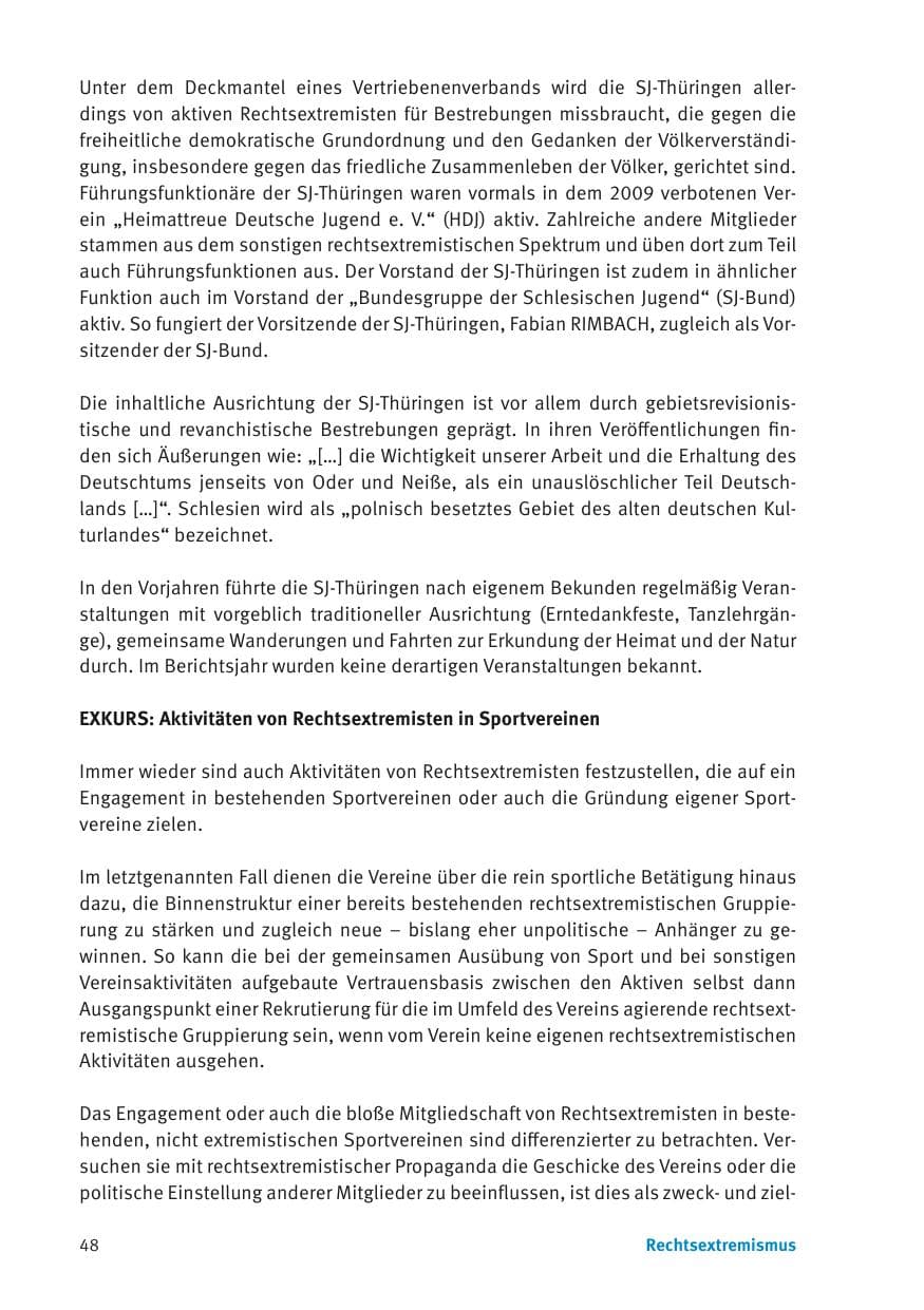 Seite 50 des Verfassungsschutzbericht 2013 Thüringen