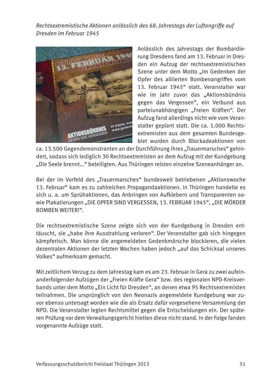 Seite 53 des Verfassungsschutzbericht 2013 Thüringen