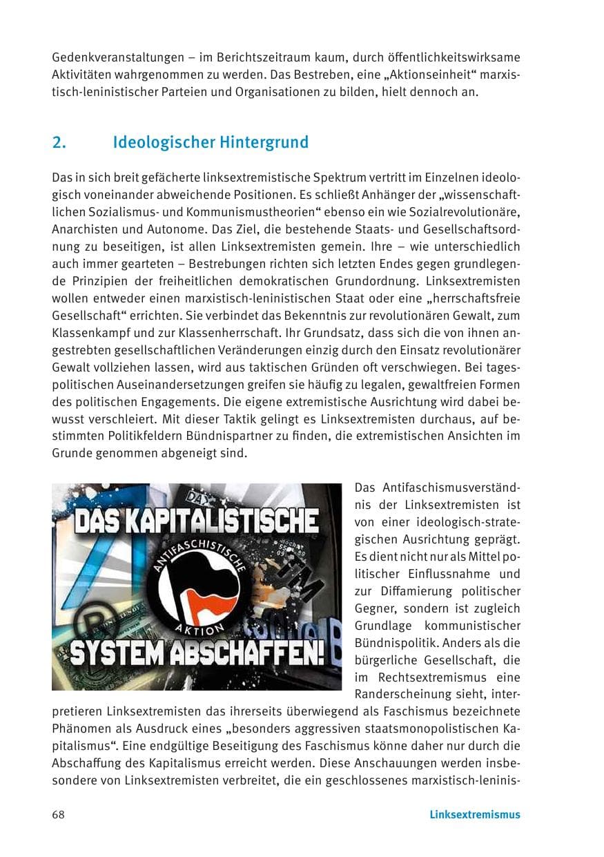 Seite 70 des Verfassungsschutzbericht 2013 Thüringen