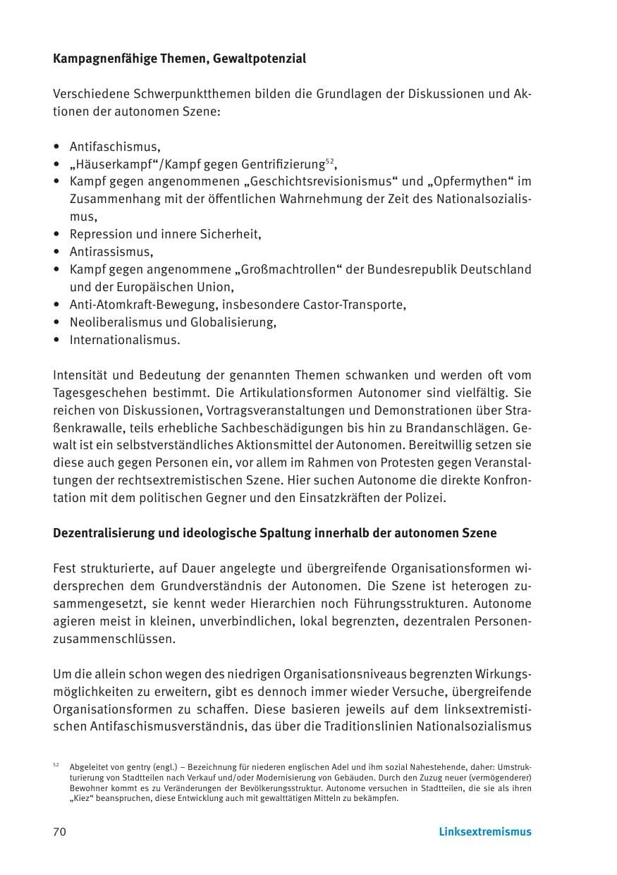 Seite 72 des Verfassungsschutzbericht 2013 Thüringen
