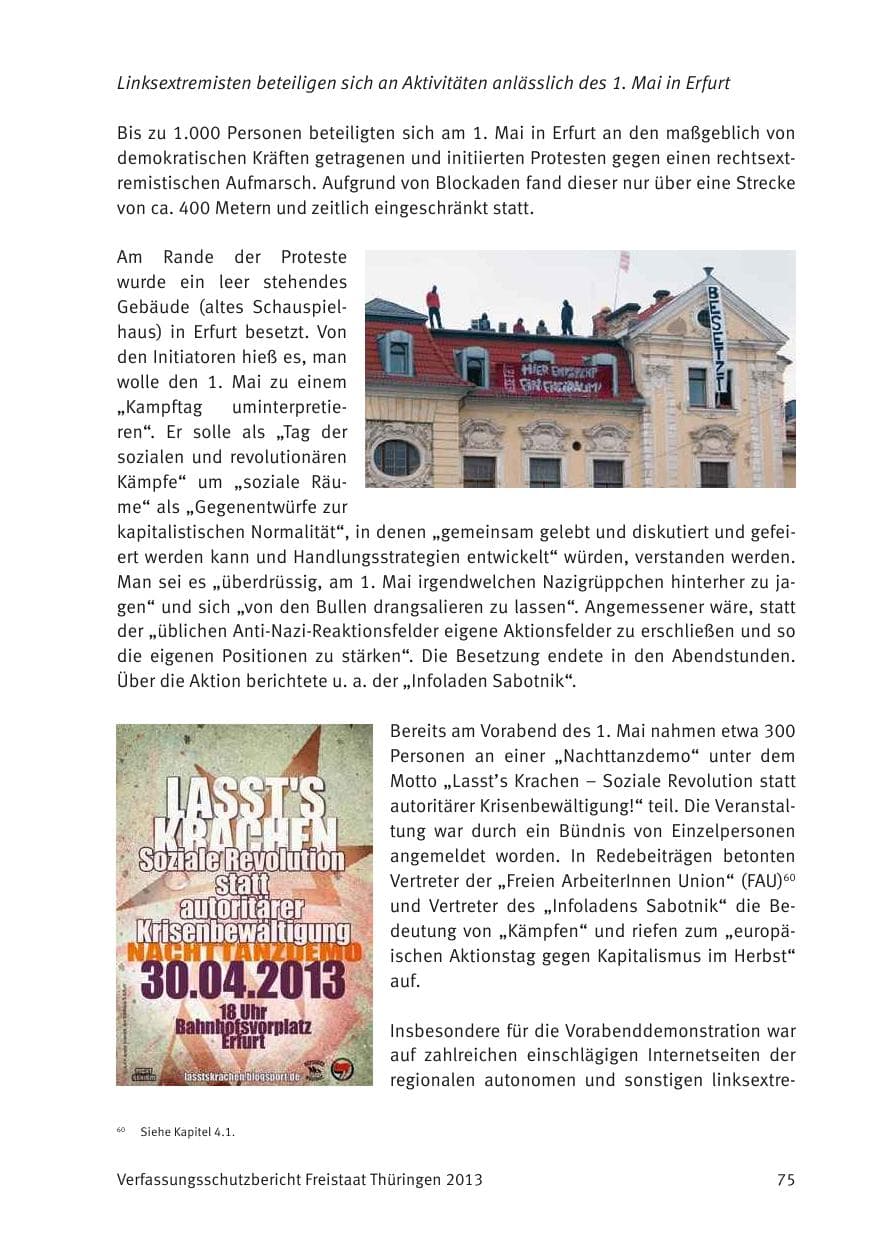 Seite 77 des Verfassungsschutzbericht 2013 Thüringen