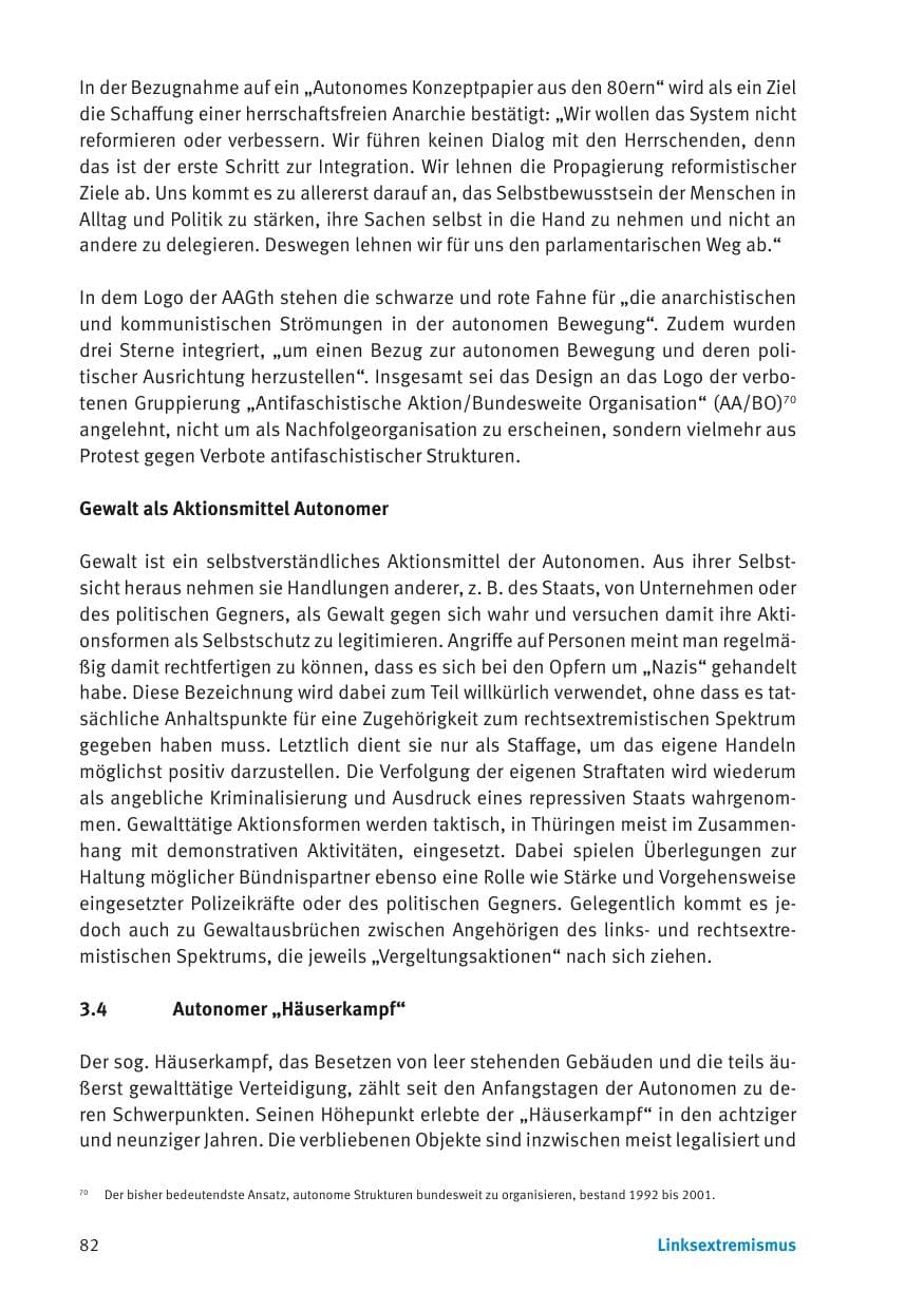 Seite 84 des Verfassungsschutzbericht 2013 Thüringen