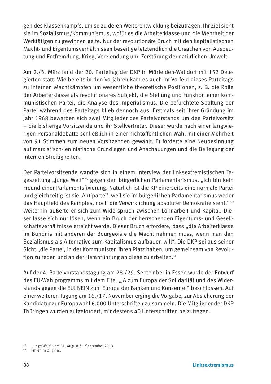 Seite 90 des Verfassungsschutzbericht 2013 Thüringen