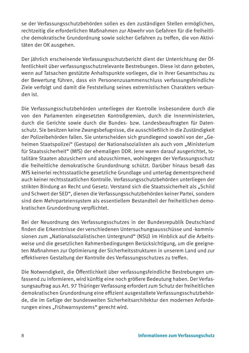 Seite 10 des Verfassungsschutzbericht 2013 Thüringen