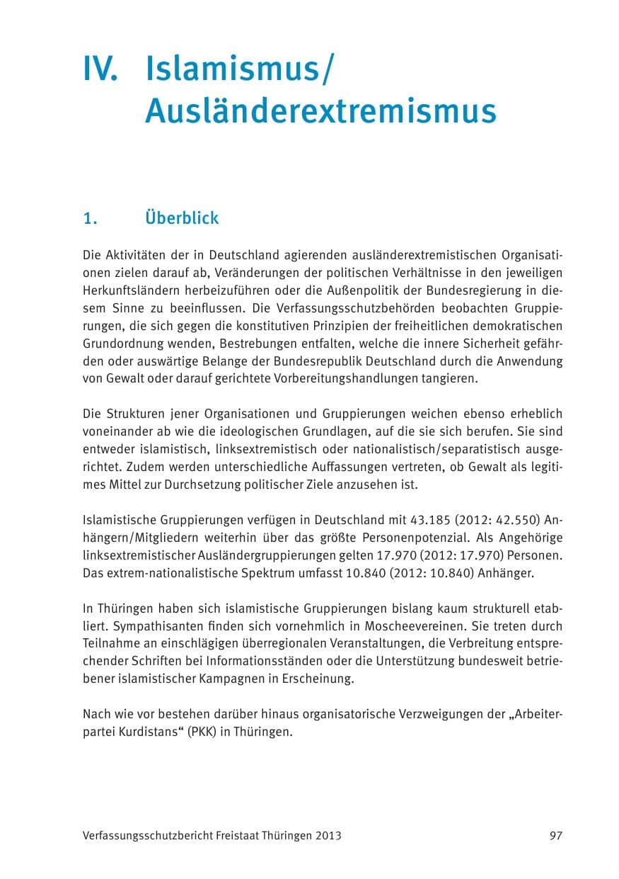 Seite 99 des Verfassungsschutzbericht 2013 Thüringen