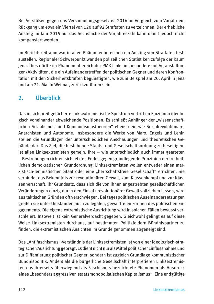 Seite 114 des Verfassungsschutzbericht 2016 Thüringen