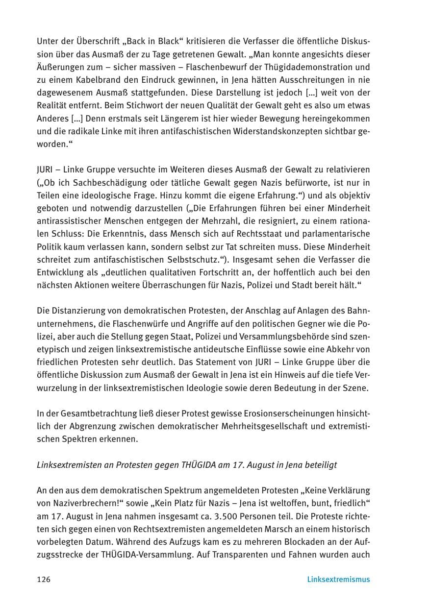 Seite 128 des Verfassungsschutzbericht 2016 Thüringen
