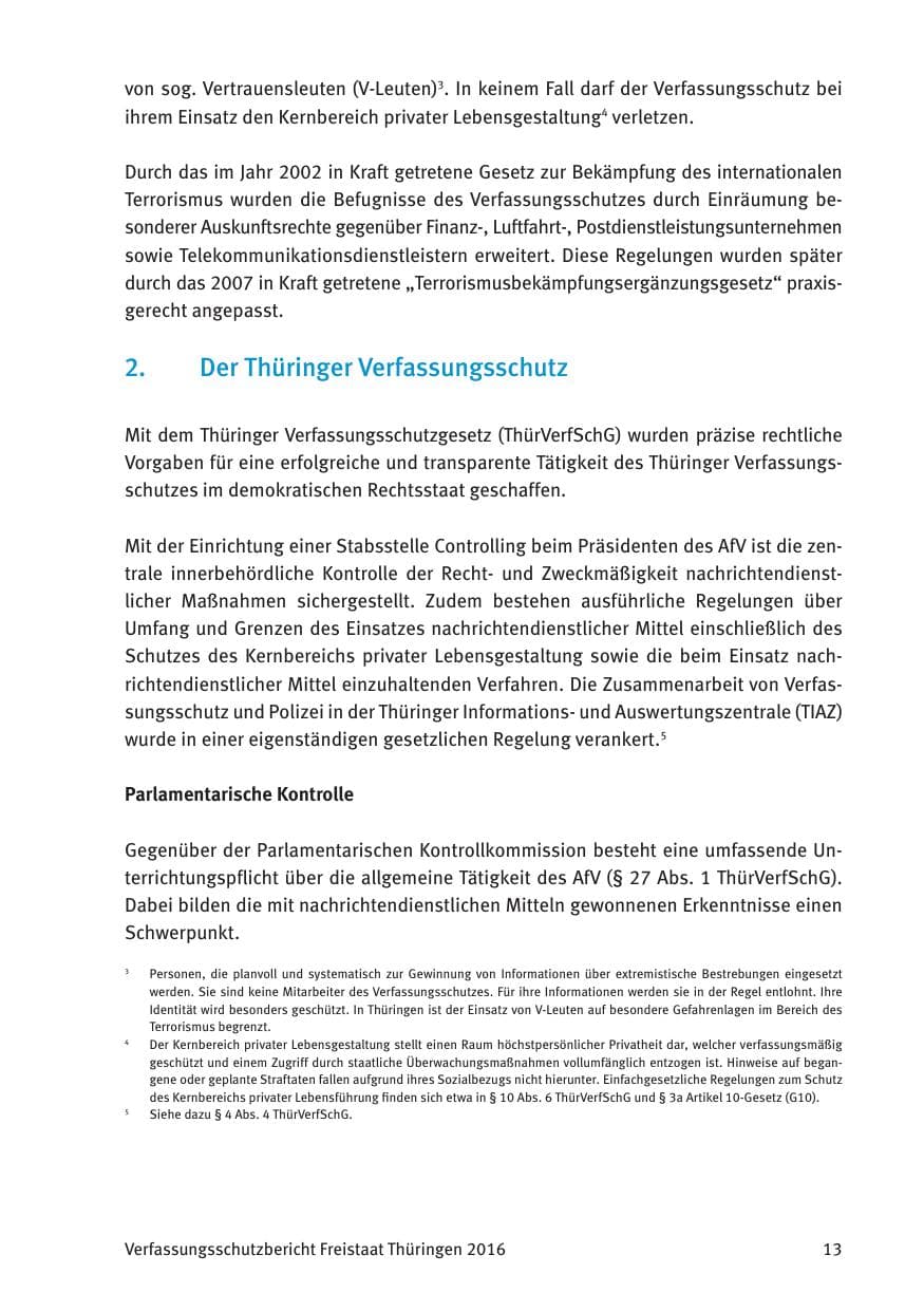 Seite 15 des Verfassungsschutzbericht 2016 Thüringen