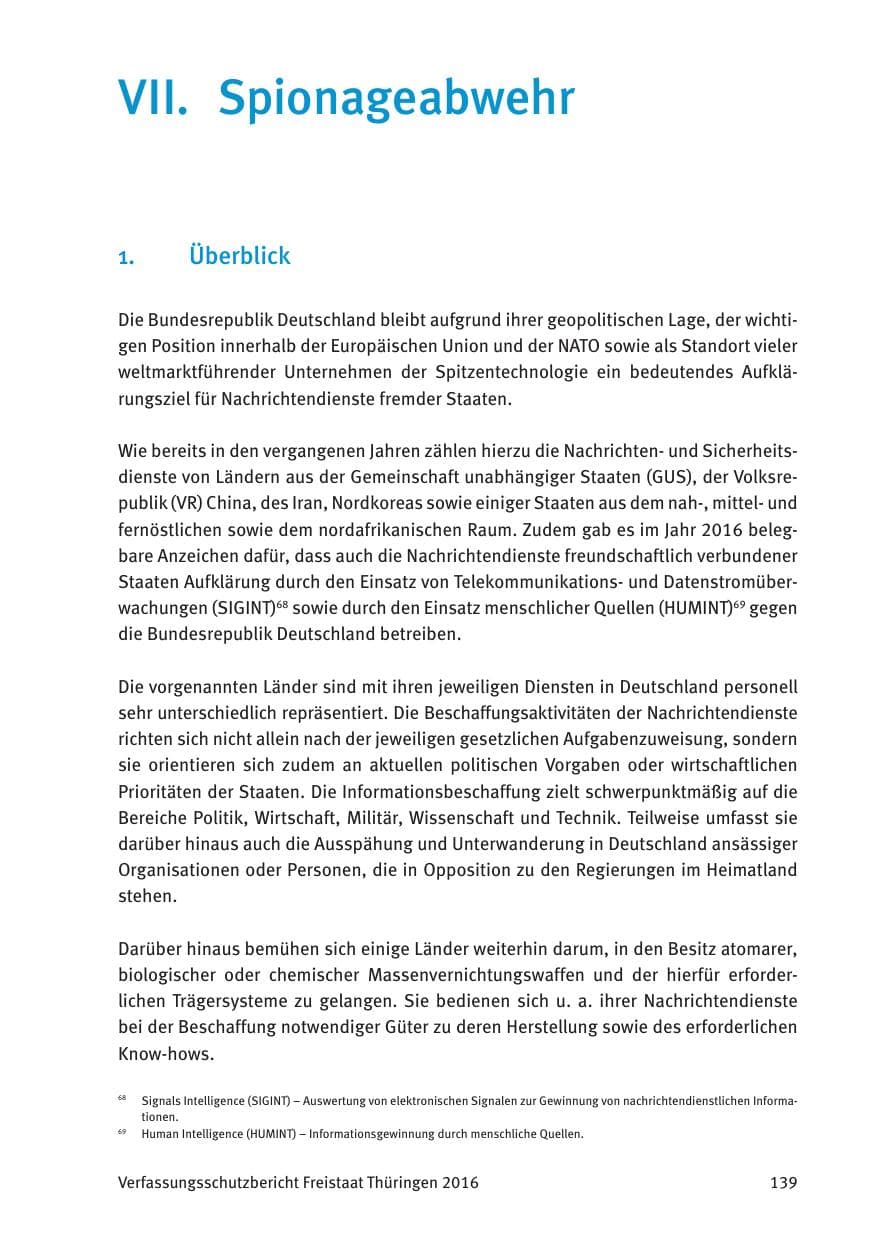 Seite 141 des Verfassungsschutzbericht 2016 Thüringen