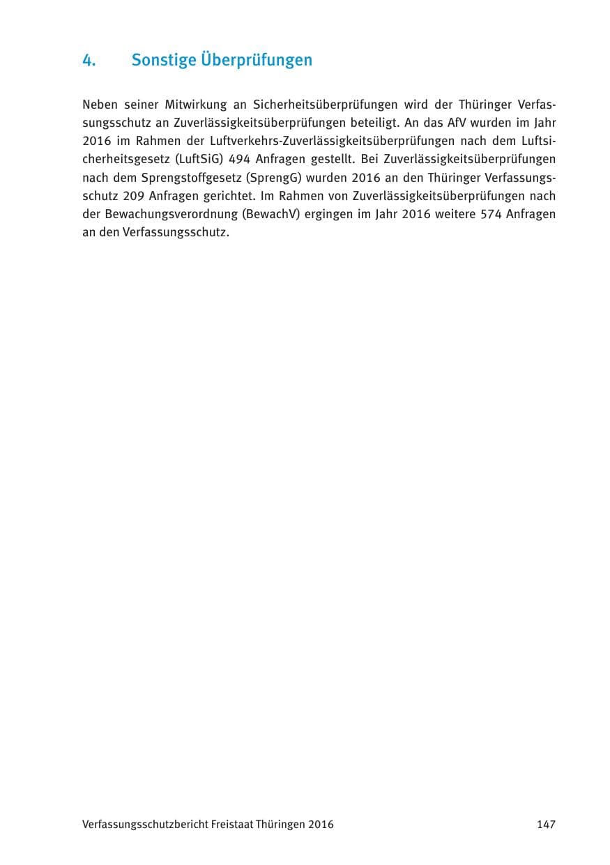 Seite 149 des Verfassungsschutzbericht 2016 Thüringen