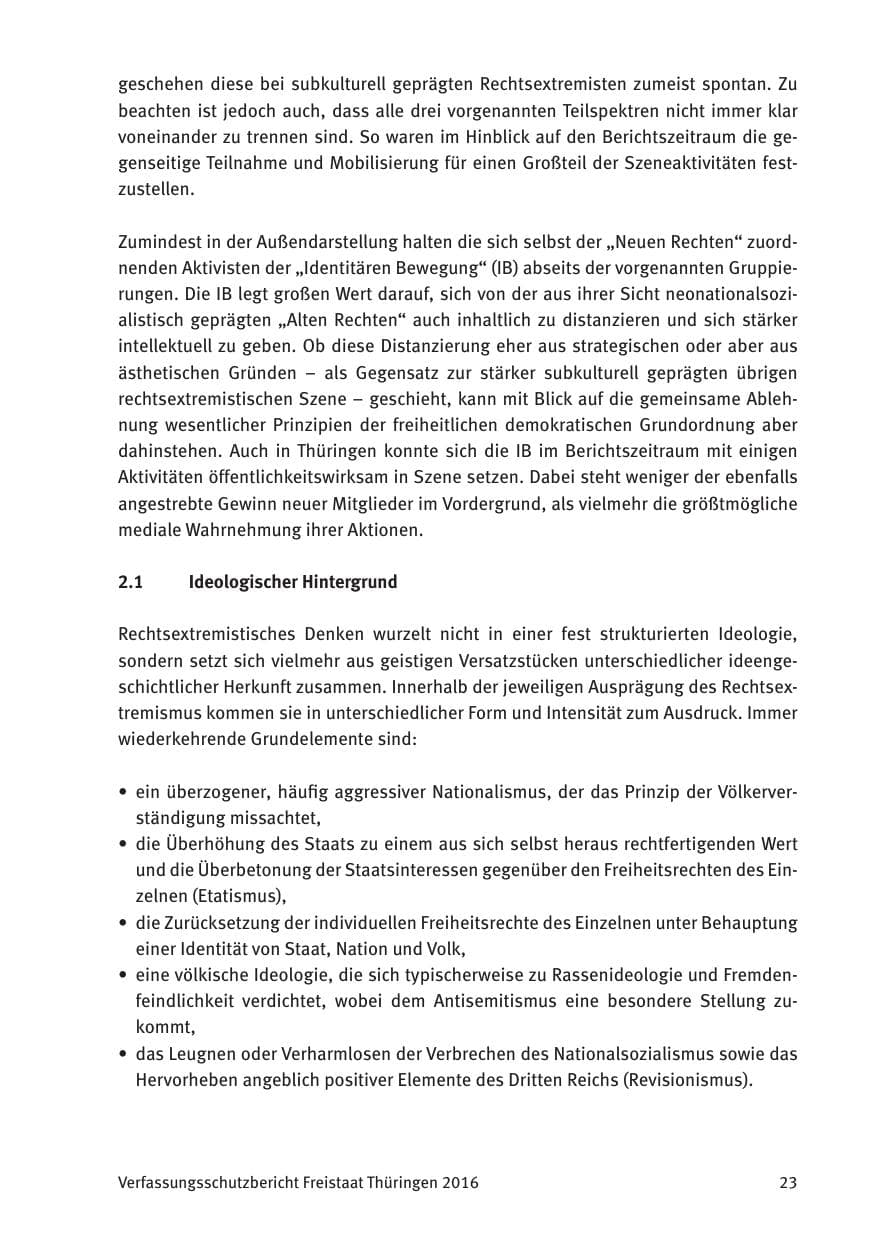 Seite 25 des Verfassungsschutzbericht 2016 Thüringen