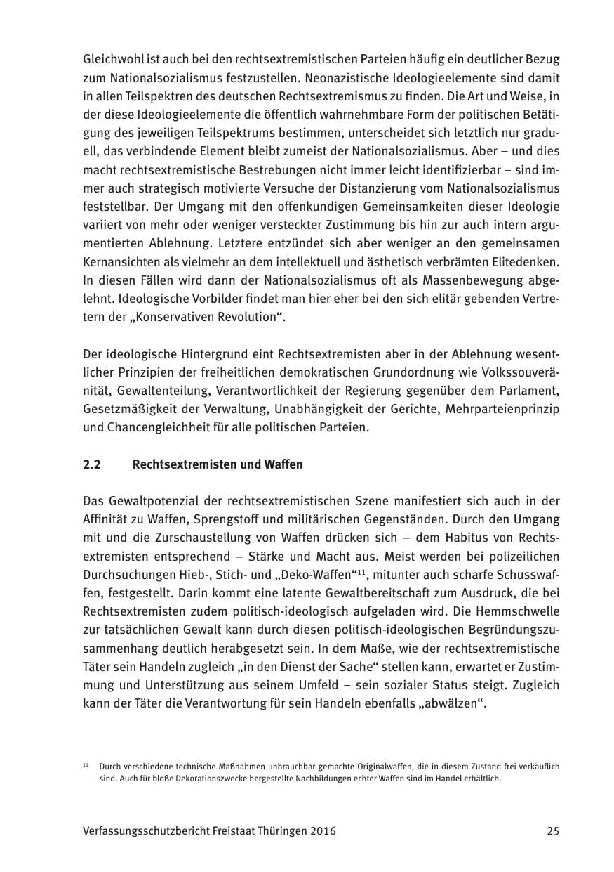 Seite 27 des Verfassungsschutzbericht 2016 Thüringen