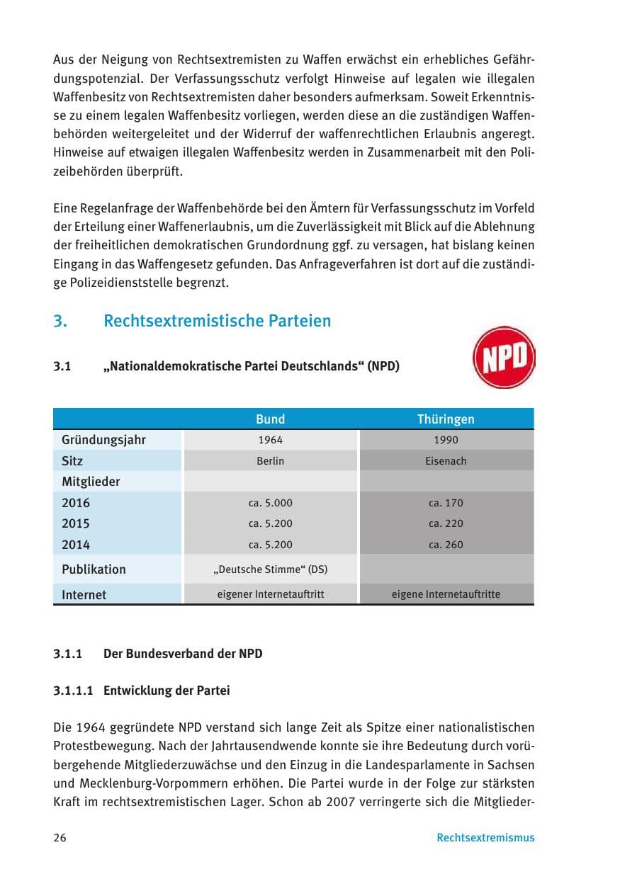 Seite 28 des Verfassungsschutzbericht 2016 Thüringen