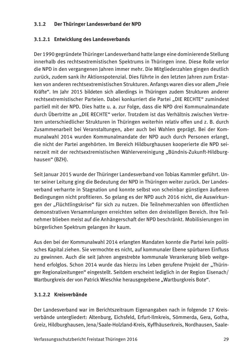 Seite 31 des Verfassungsschutzbericht 2016 Thüringen