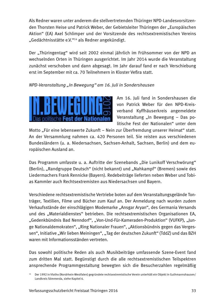 Seite 35 des Verfassungsschutzbericht 2016 Thüringen