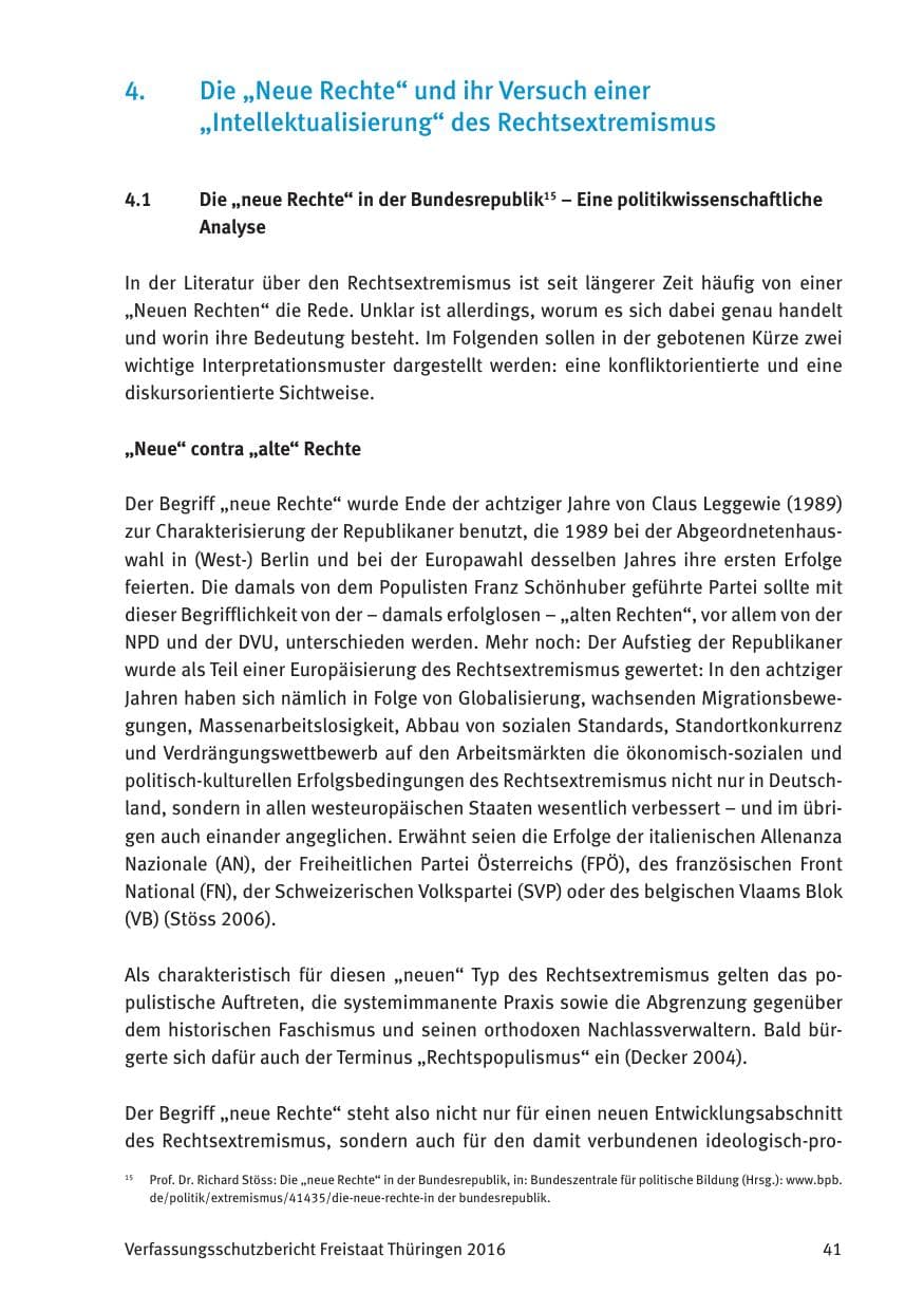 Seite 43 des Verfassungsschutzbericht 2016 Thüringen