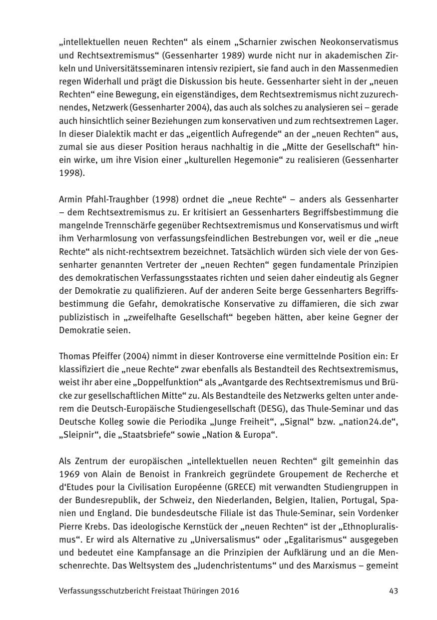 Seite 45 des Verfassungsschutzbericht 2016 Thüringen