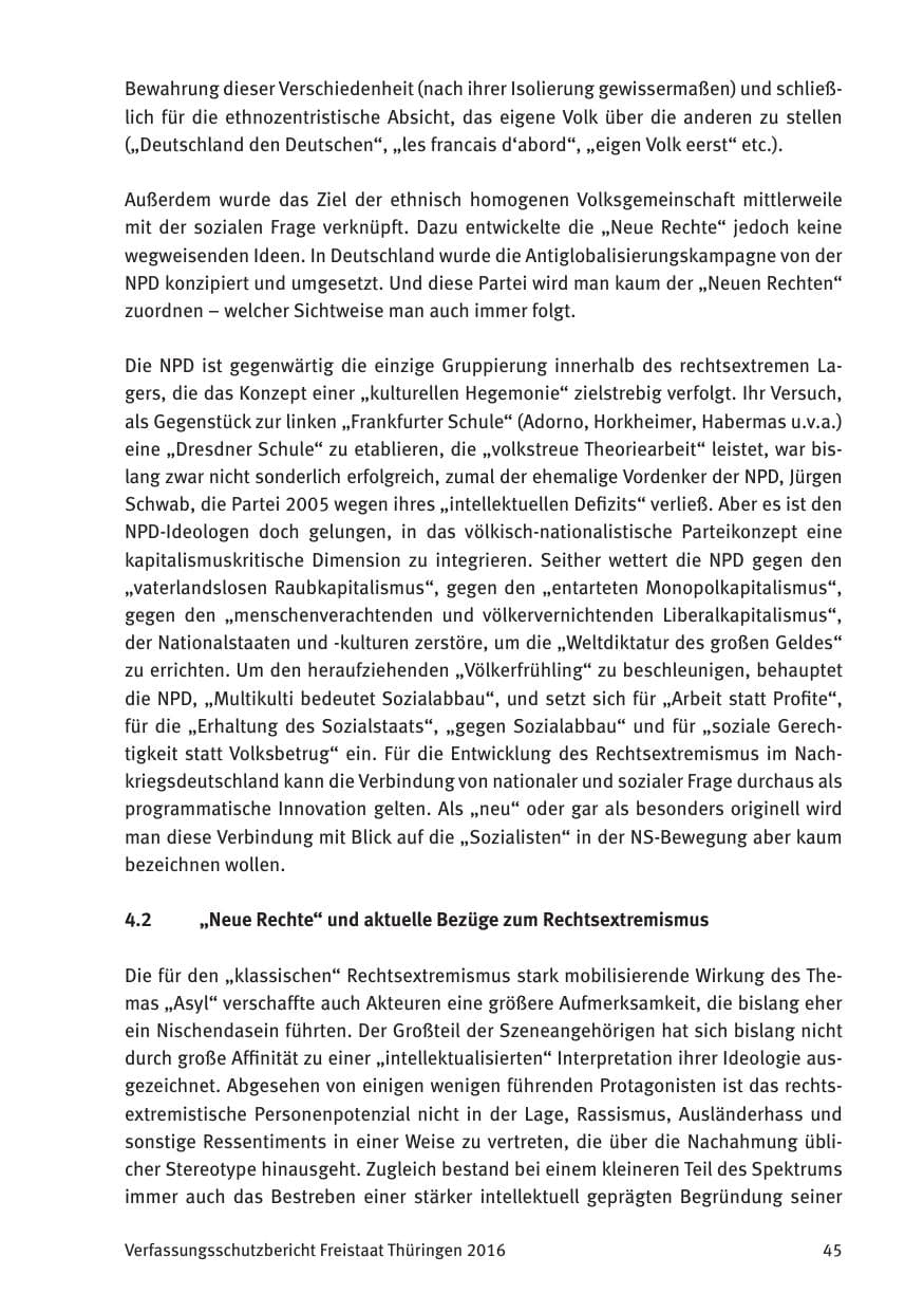 Seite 47 des Verfassungsschutzbericht 2016 Thüringen