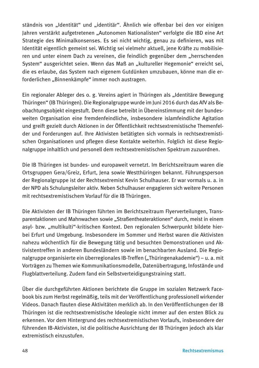 Seite 50 des Verfassungsschutzbericht 2016 Thüringen