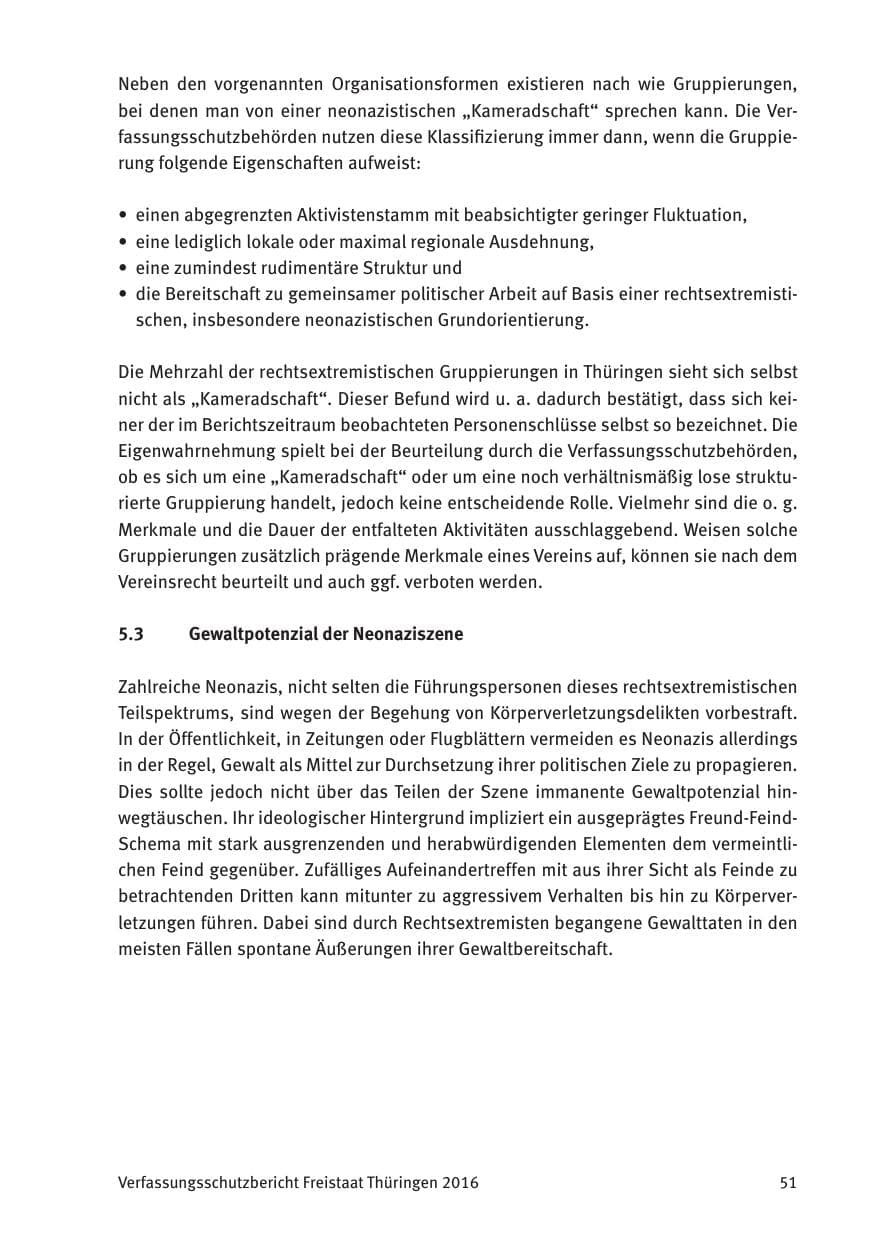 Seite 53 des Verfassungsschutzbericht 2016 Thüringen