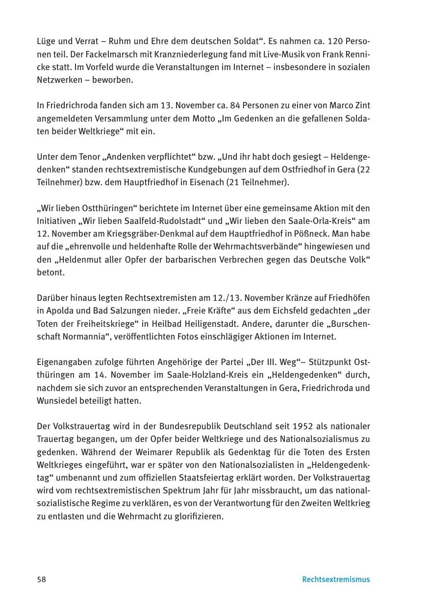 Seite 60 des Verfassungsschutzbericht 2016 Thüringen