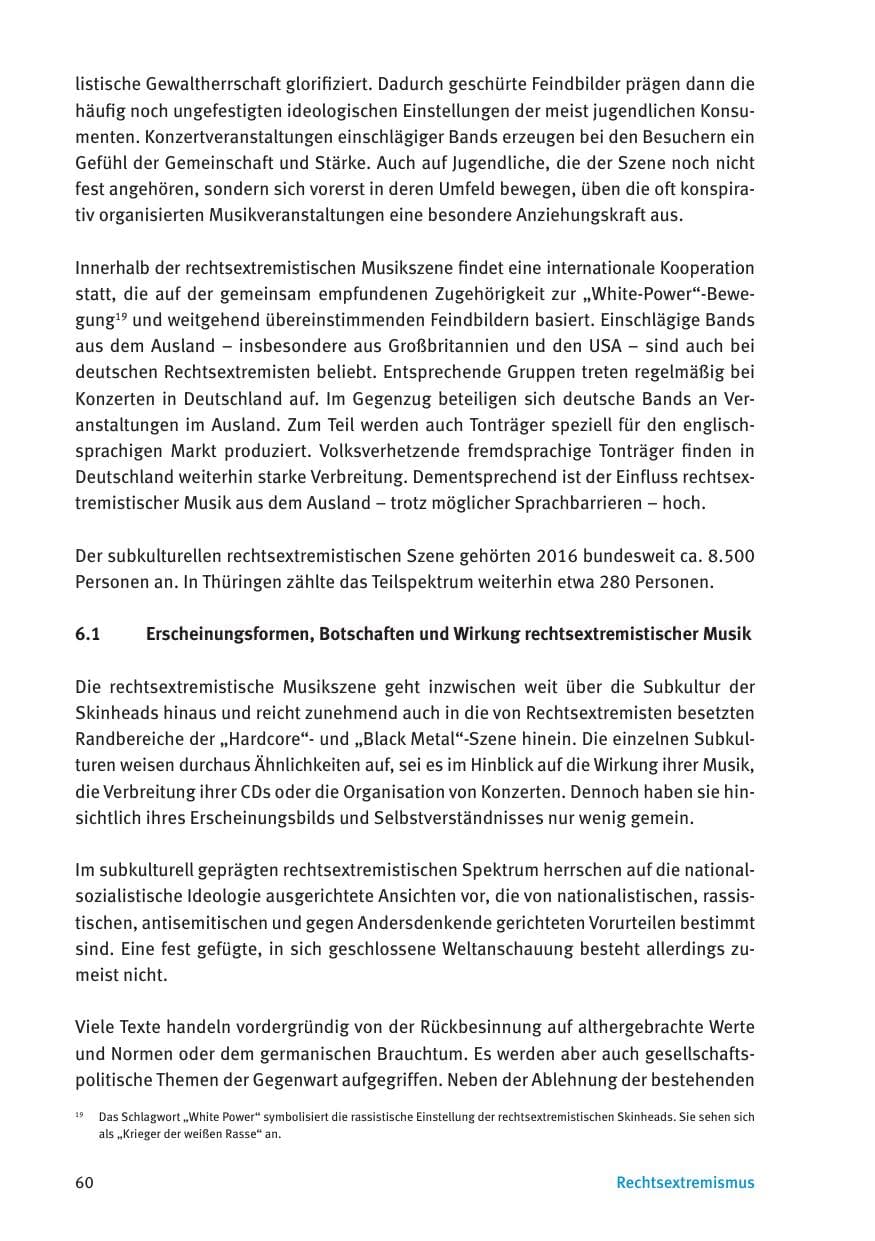 Seite 62 des Verfassungsschutzbericht 2016 Thüringen