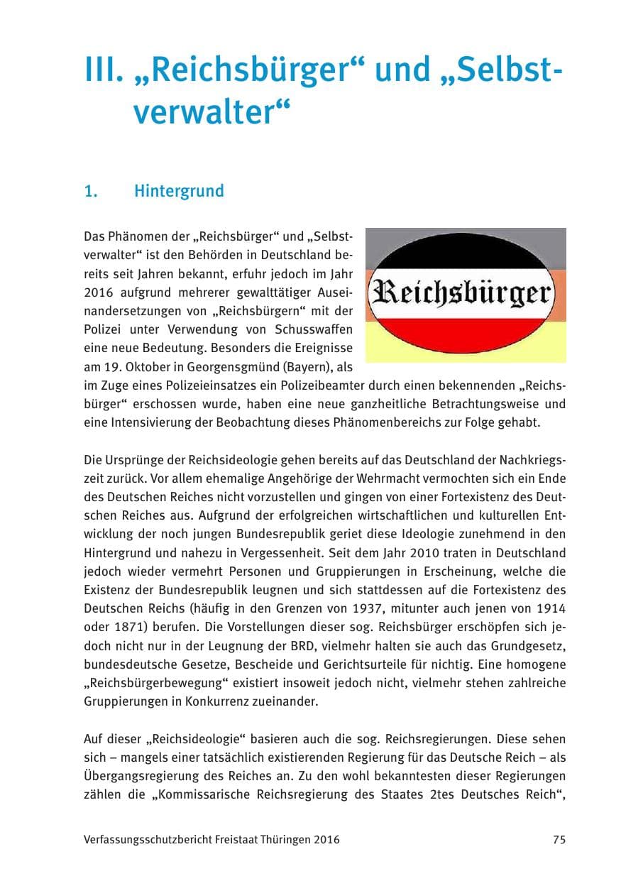 Seite 77 des Verfassungsschutzbericht 2016 Thüringen