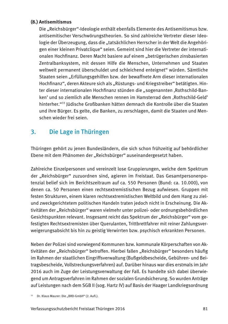 Seite 83 des Verfassungsschutzbericht 2016 Thüringen
