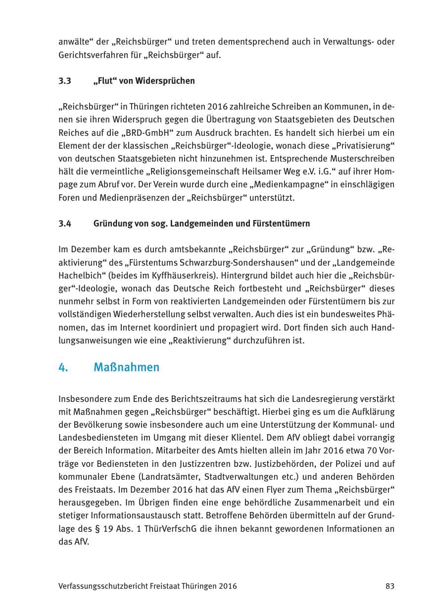 Seite 85 des Verfassungsschutzbericht 2016 Thüringen