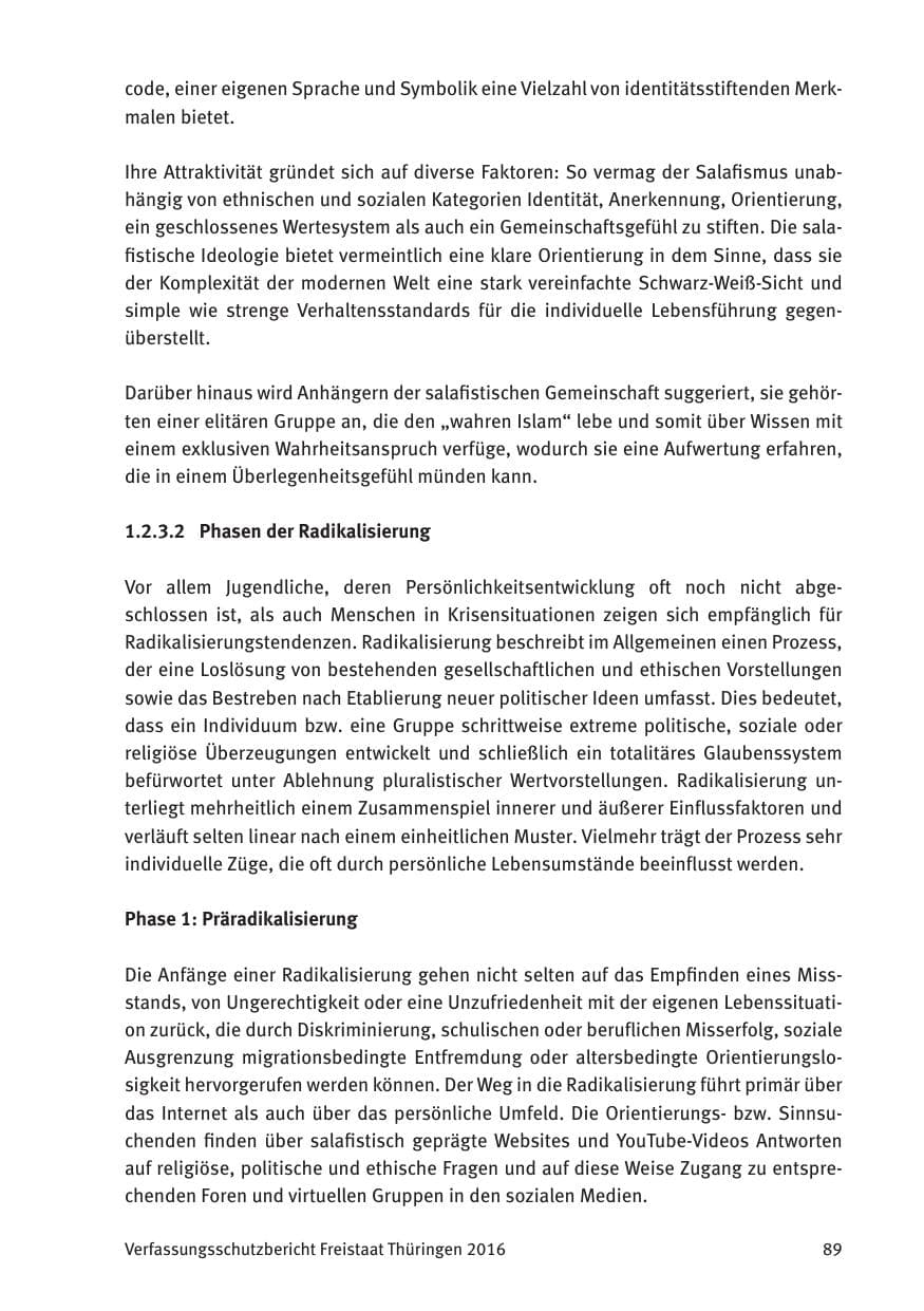 Seite 91 des Verfassungsschutzbericht 2016 Thüringen
