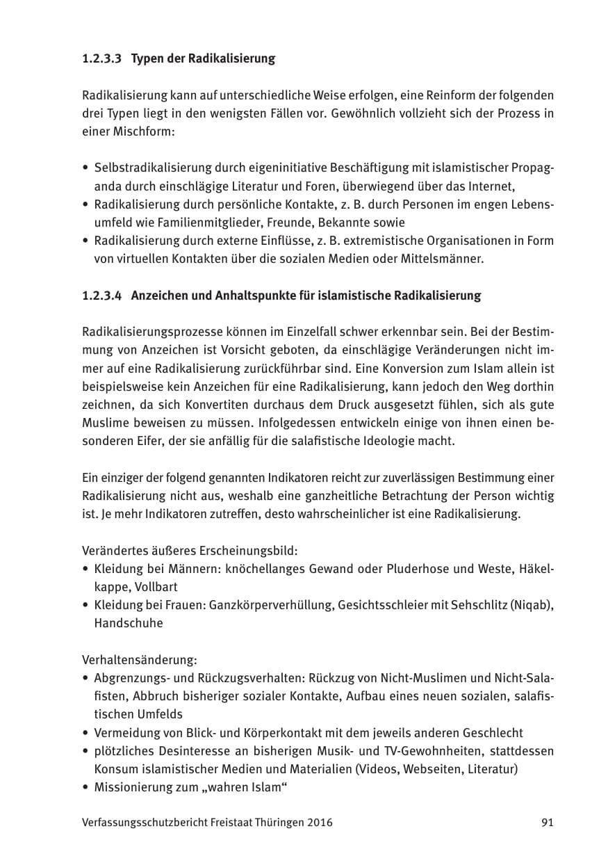 Seite 93 des Verfassungsschutzbericht 2016 Thüringen