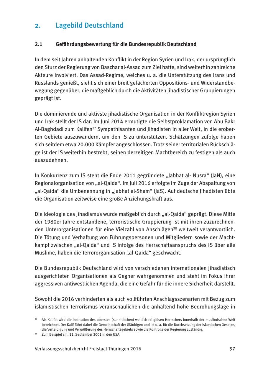 Seite 99 des Verfassungsschutzbericht 2016 Thüringen