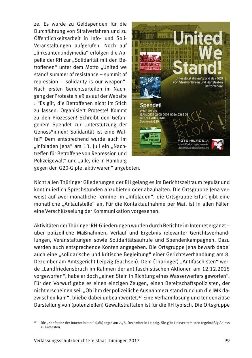 Seite 101 des Verfassungsschutzbericht 2017 Thüringen