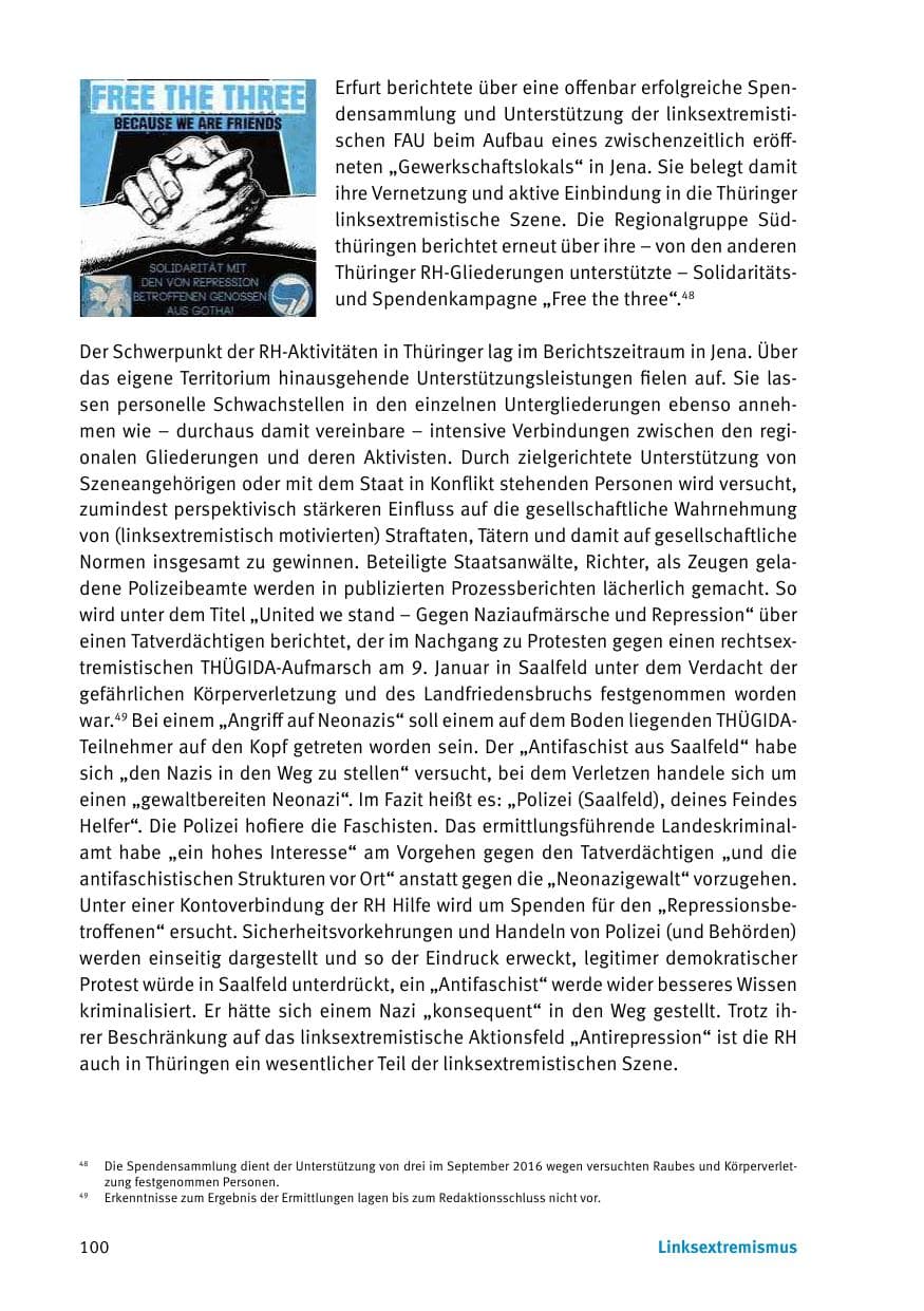 Seite 102 des Verfassungsschutzbericht 2017 Thüringen