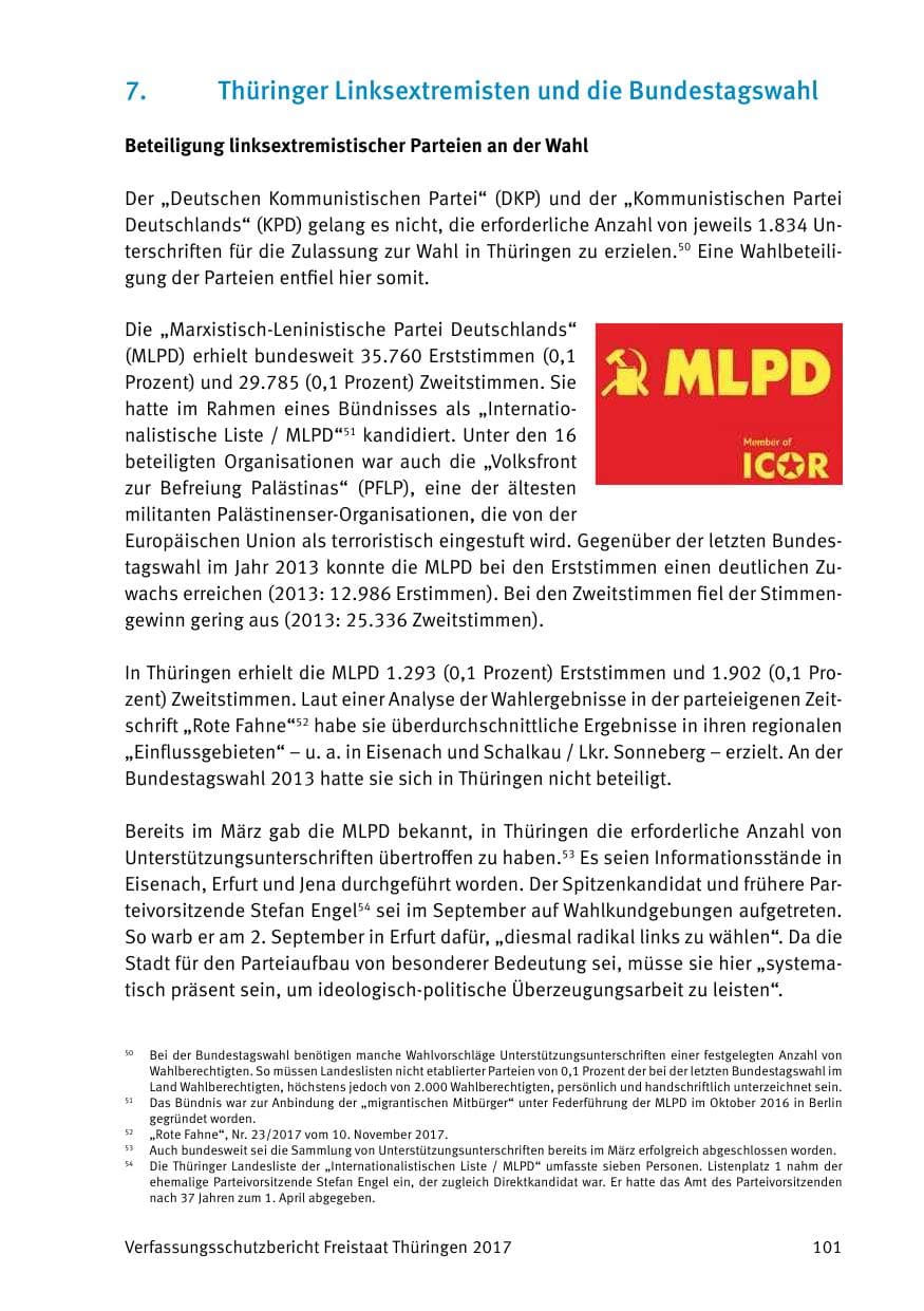 Seite 103 des Verfassungsschutzbericht 2017 Thüringen