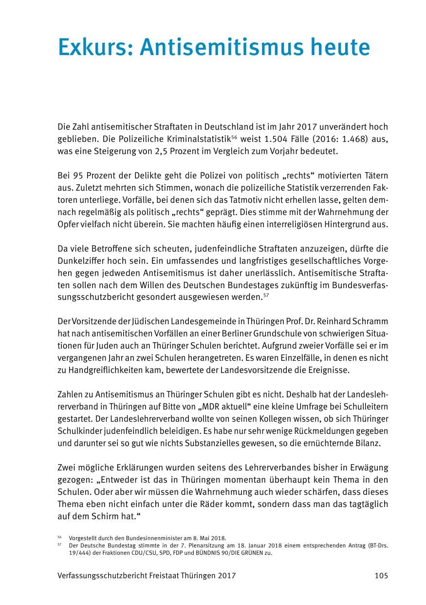 Seite 107 des Verfassungsschutzbericht 2017 Thüringen