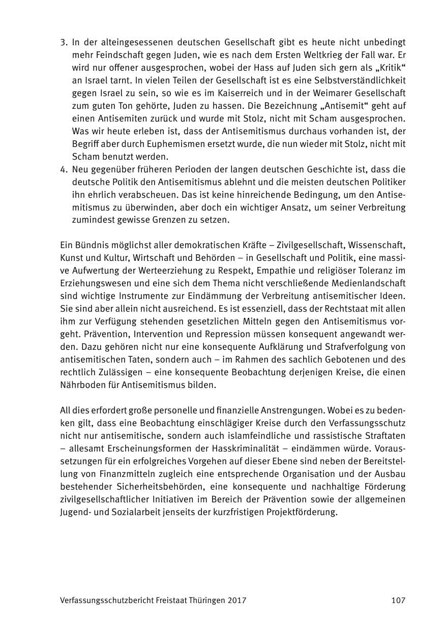 Seite 109 des Verfassungsschutzbericht 2017 Thüringen