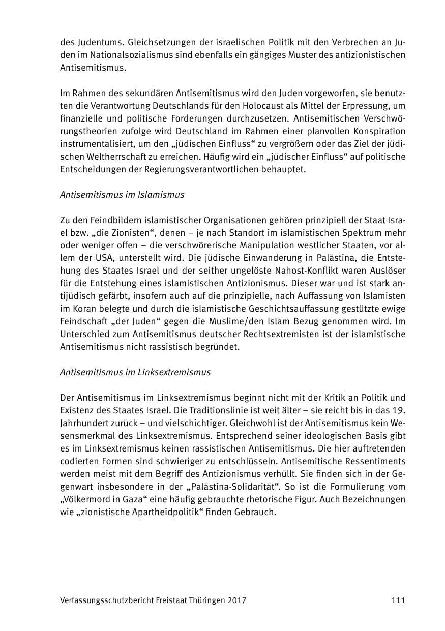 Seite 113 des Verfassungsschutzbericht 2017 Thüringen