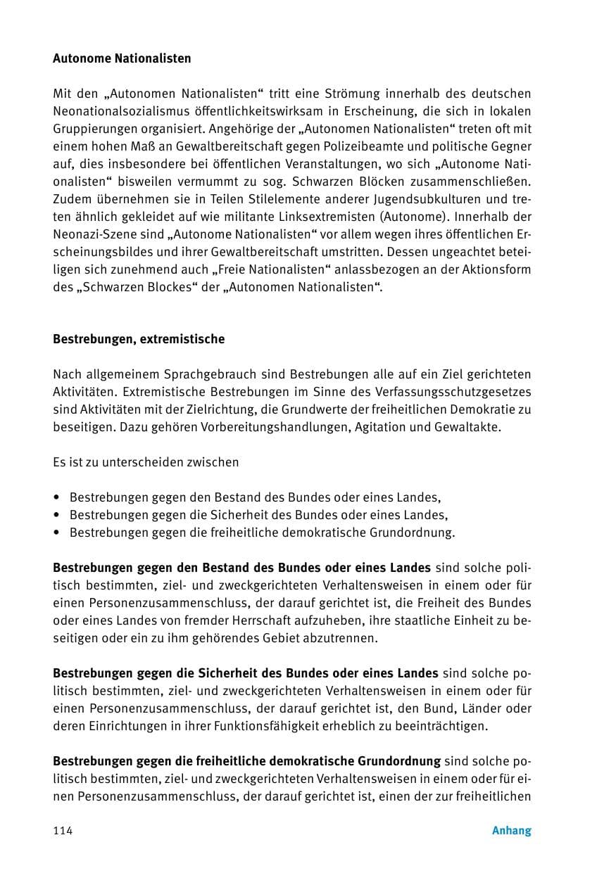 Seite 116 des Verfassungsschutzbericht 2017 Thüringen