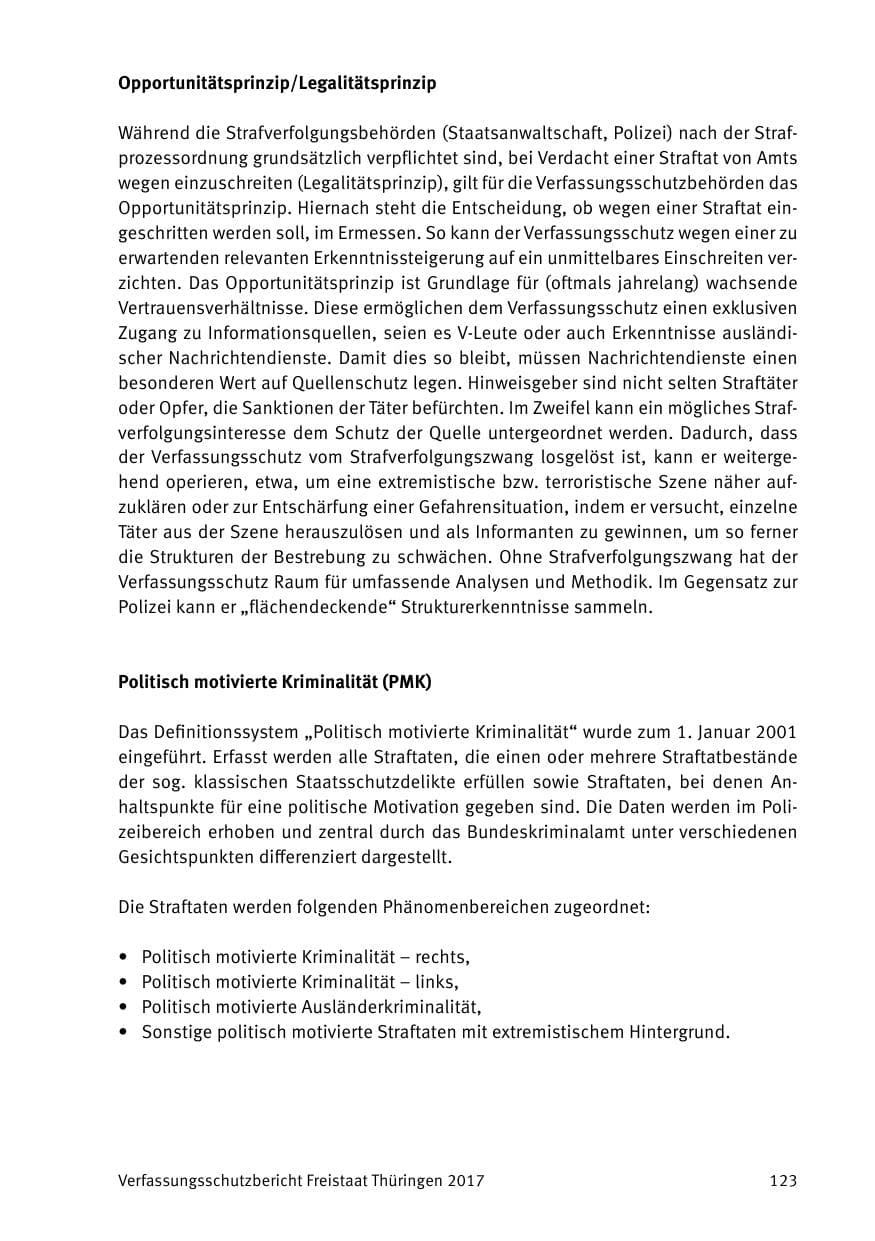 Seite 125 des Verfassungsschutzbericht 2017 Thüringen