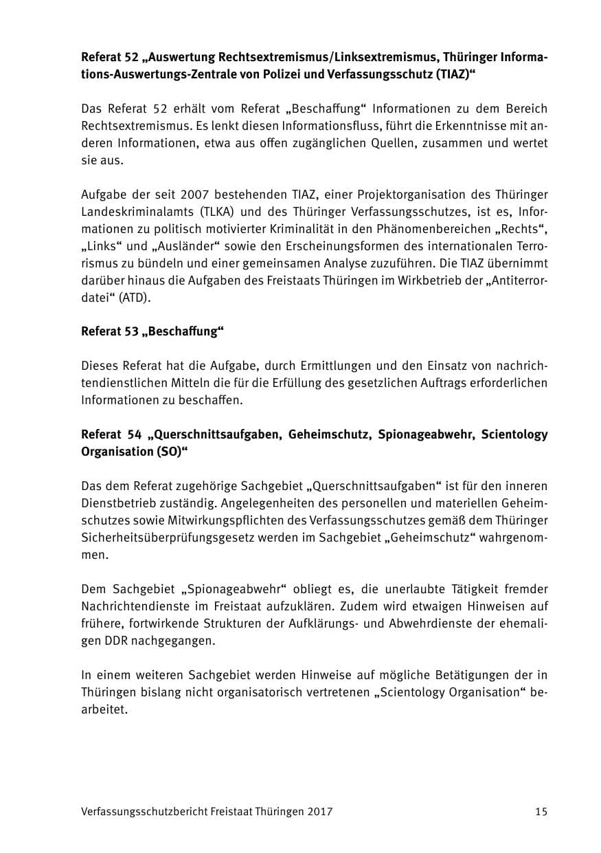 Seite 17 des Verfassungsschutzbericht 2017 Thüringen