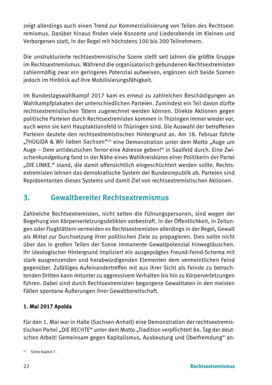 Seite 24 des Verfassungsschutzbericht 2017 Thüringen