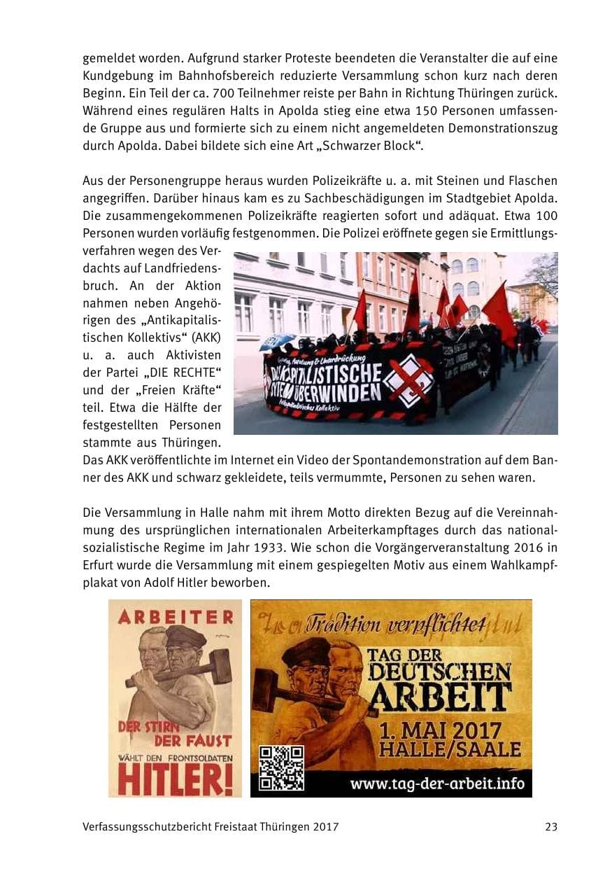 Seite 25 des Verfassungsschutzbericht 2017 Thüringen