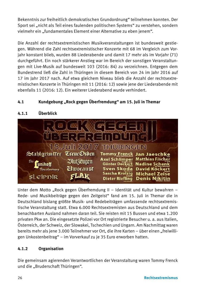 Seite 28 des Verfassungsschutzbericht 2017 Thüringen