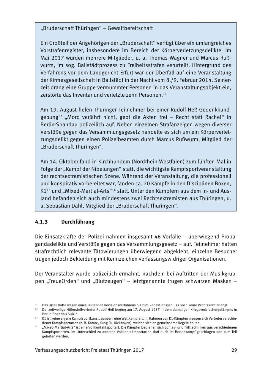 Seite 31 des Verfassungsschutzbericht 2017 Thüringen