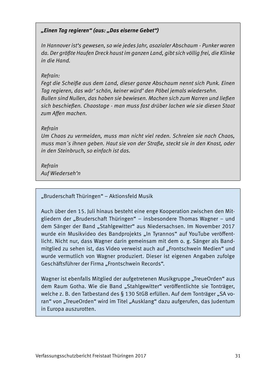 Seite 33 des Verfassungsschutzbericht 2017 Thüringen