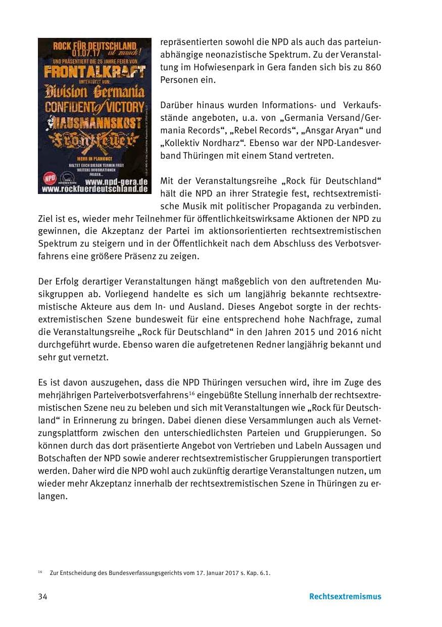 Seite 36 des Verfassungsschutzbericht 2017 Thüringen