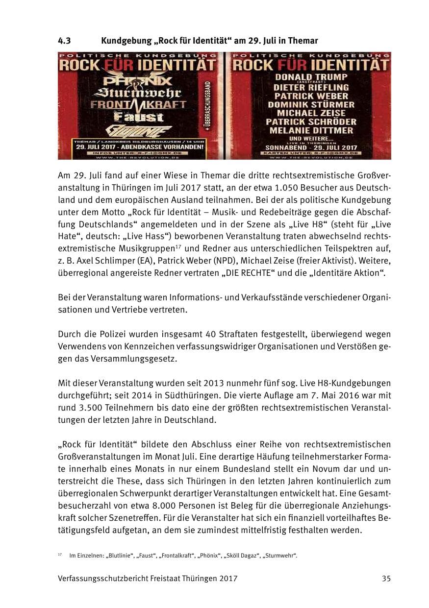 Seite 37 des Verfassungsschutzbericht 2017 Thüringen