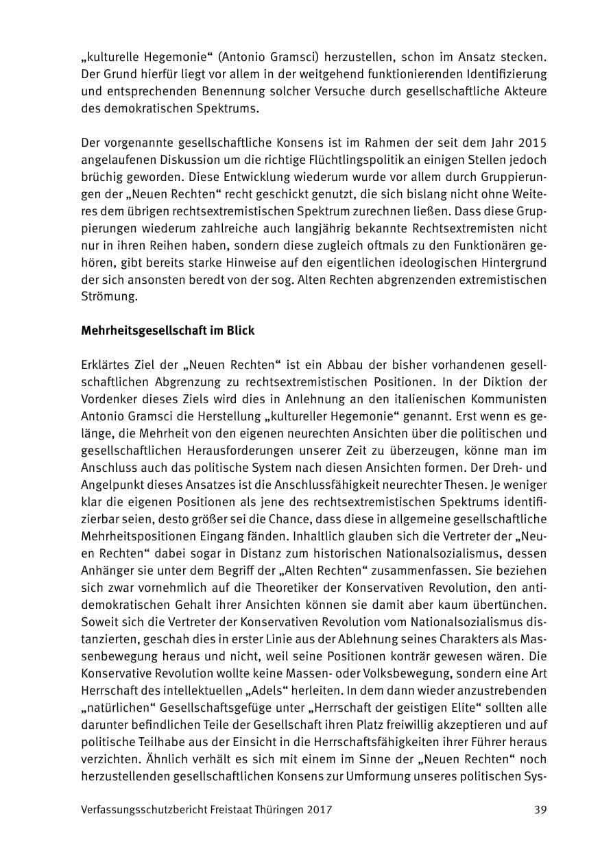 Seite 41 des Verfassungsschutzbericht 2017 Thüringen